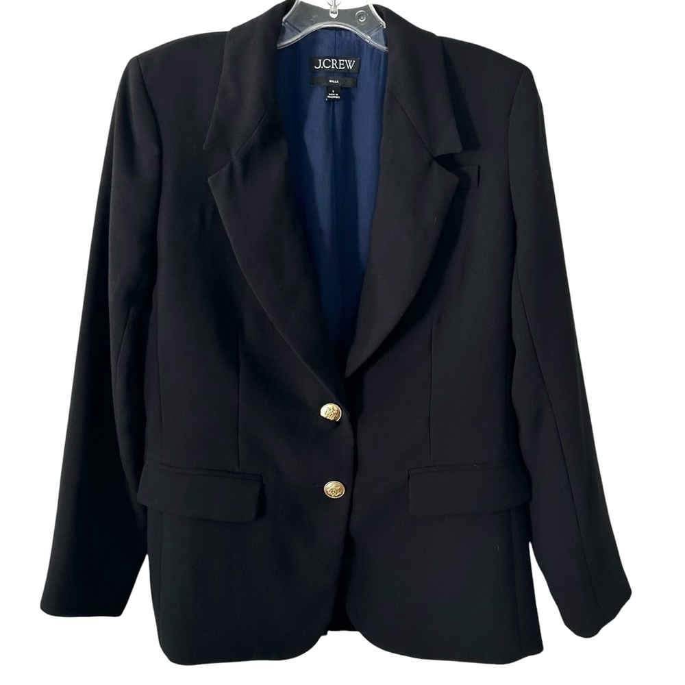 J. Crew Women's Black City Crepe Willa Blazer in Size 2